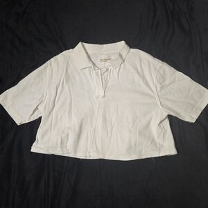 We The Free Off-White Polo Crop Top